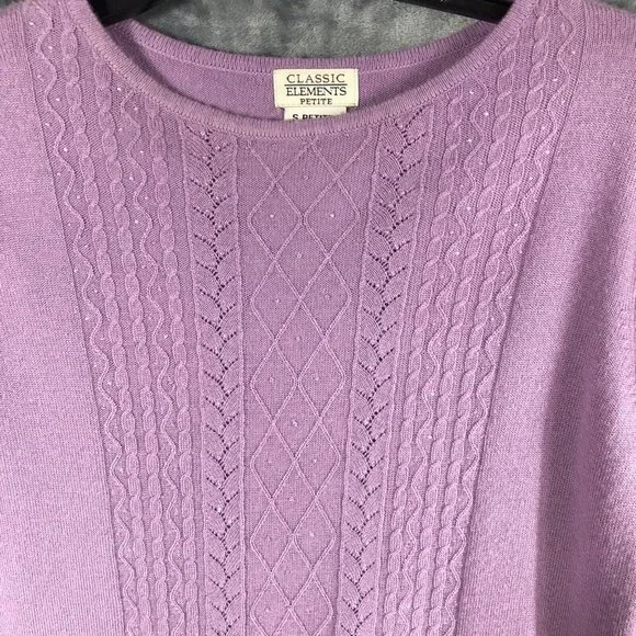 Classic Elements Petite Women’s Sweater Plum Size Small - Picture 5 of 13